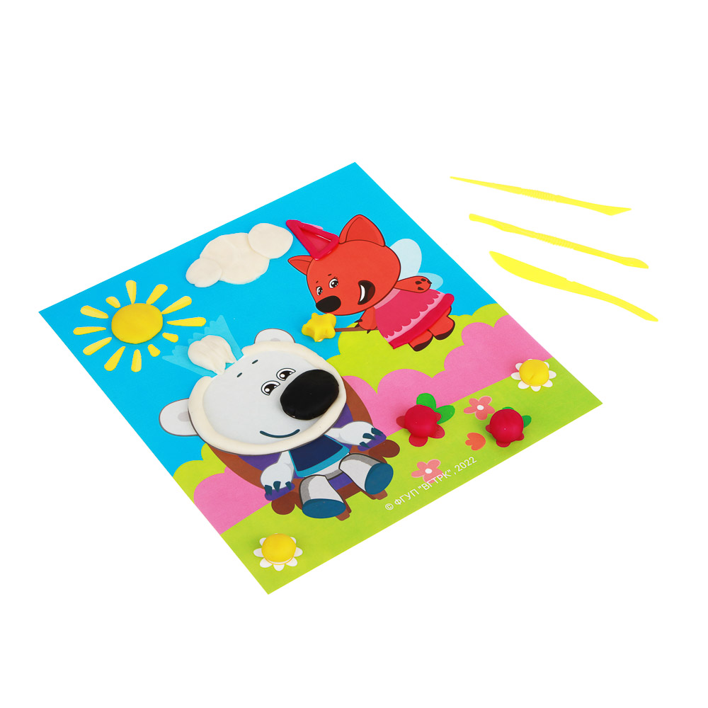 МИМИМИШКИ Набор для творчества "Пластилиновая аппликация 2в1", картон, пластилин, 24х27см, 4 дизайна, арт.№ 490-090