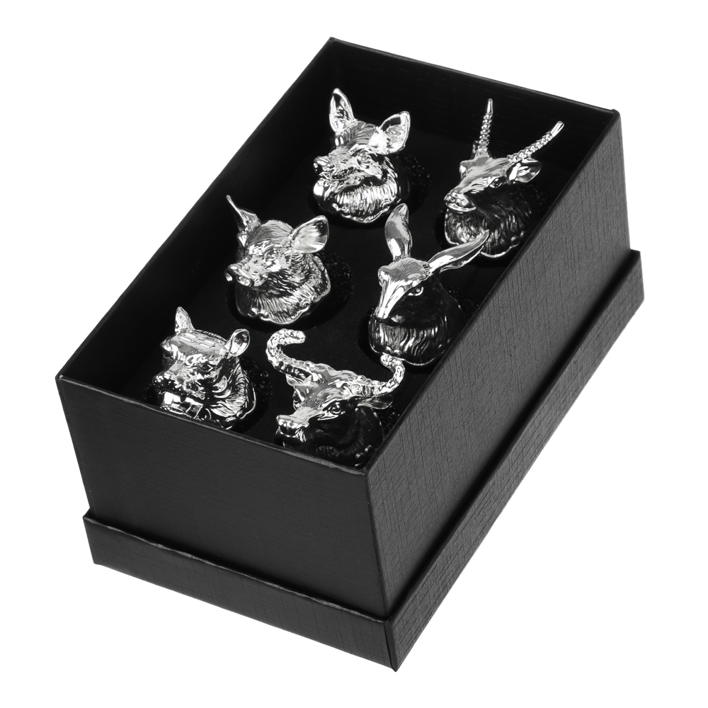 Набор стопок перевертышей тм MILLIMI, 30мл, серебро, стекло, 6шт, арт.№ 878-713