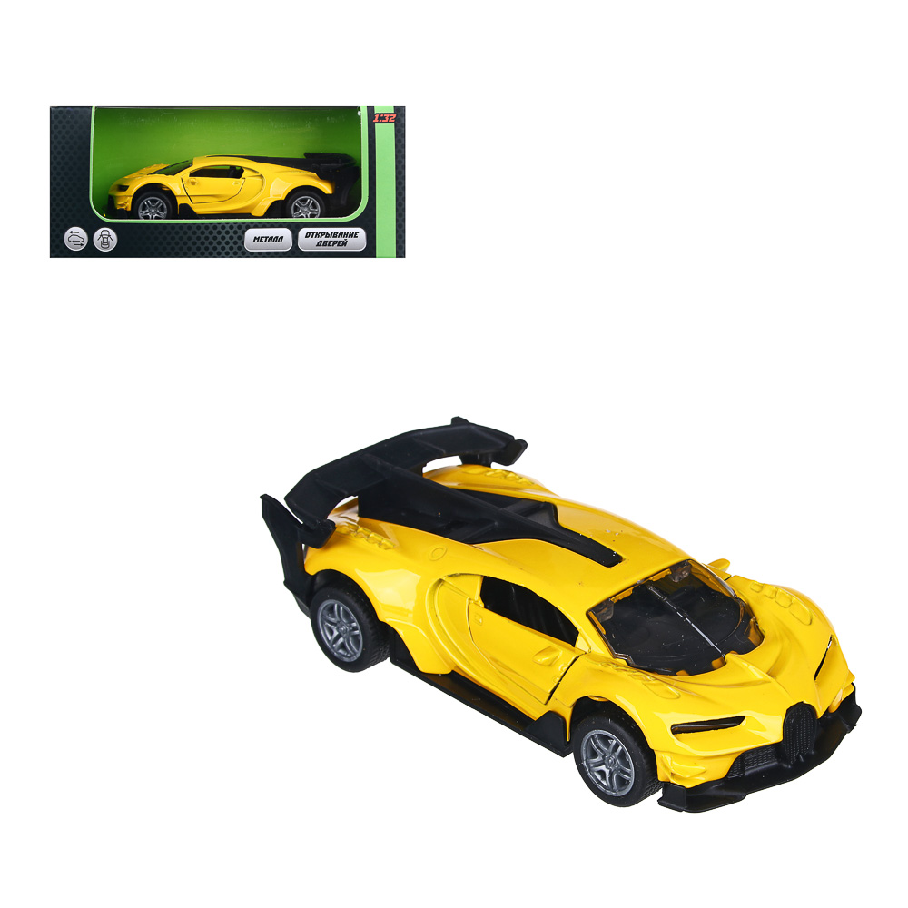 ИГРОЛЕНД Машинка инерционная, 1:32, двери открываются, алюминий, 12х6х4см, 20 дизайнов, арт.№ 292-137