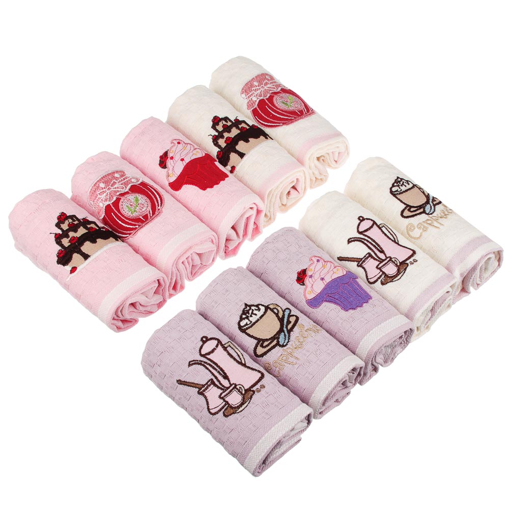 PROVANCE Полотенце вафельное с вышивкой, "Праздник", 100% хлопок, 40х60см, арт.№ 488-014