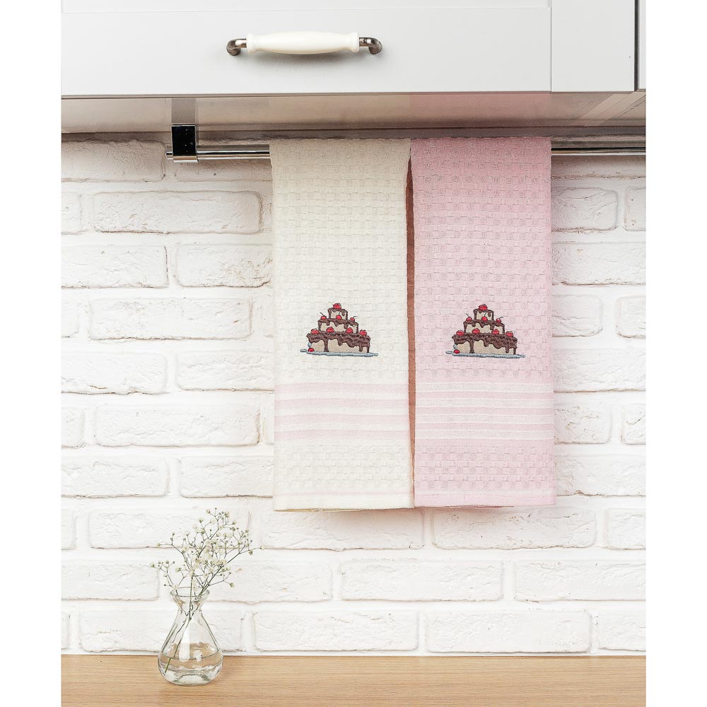 PROVANCE Полотенце вафельное с вышивкой, "Праздник", 100% хлопок, 40х60см, арт.№ 488-014