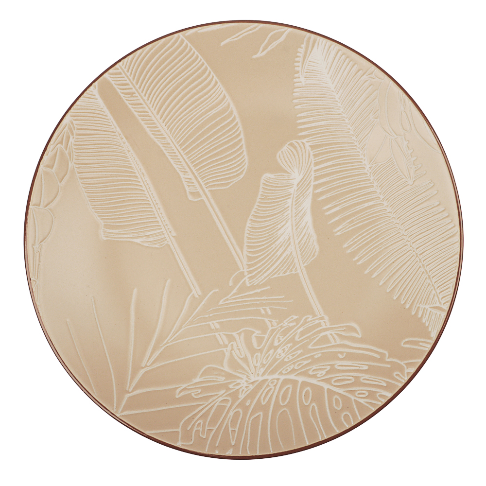 MILLIMI Листья Тарелка десертная, 19,5х2см, керамика, бежевый, арт.№ 824-056