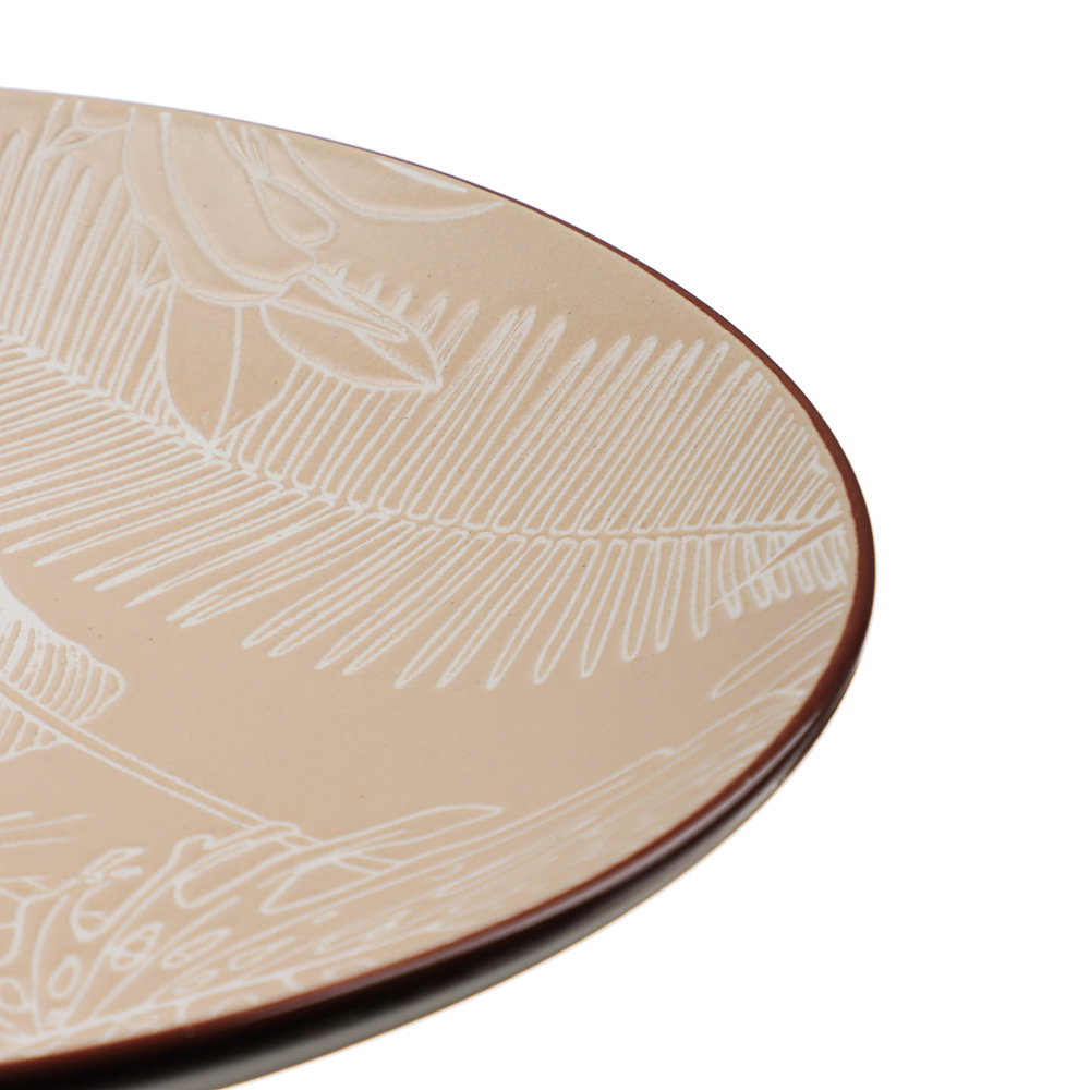 MILLIMI Листья Тарелка десертная, 19,5х2см, керамика, бежевый, арт.№ 824-056