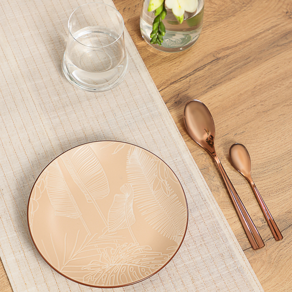 MILLIMI Листья Тарелка десертная, 19,5х2см, керамика, бежевый, арт.№ 824-056