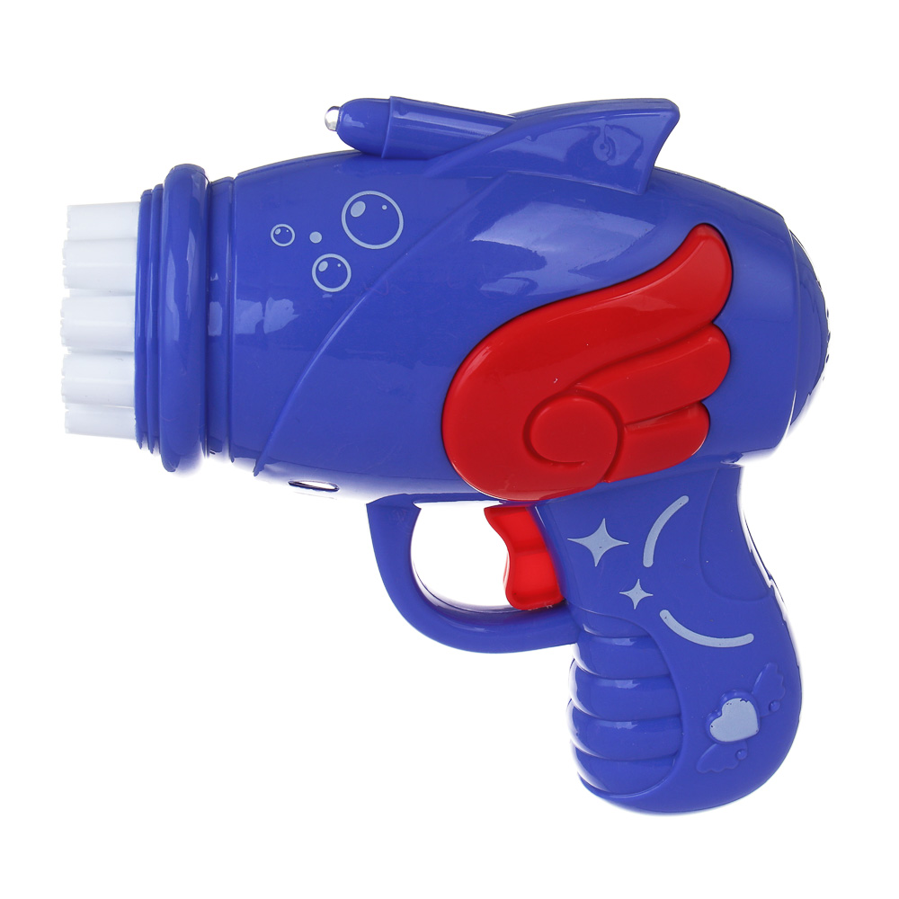 ИГРОЛЕНД Пистолет для выдувания мыльных пузырей, PP, 3хАА, 50 мл, мыльный р-р, 15х6,6х14,5 см, 3 дизайна, арт.№ 460-037