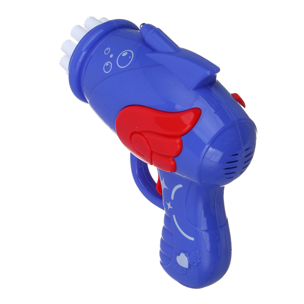 ИГРОЛЕНД Пистолет для выдувания мыльных пузырей, PP, 3хАА, 50 мл, мыльный р-р, 15х6,6х14,5 см, 3 дизайна, арт.№ 460-037