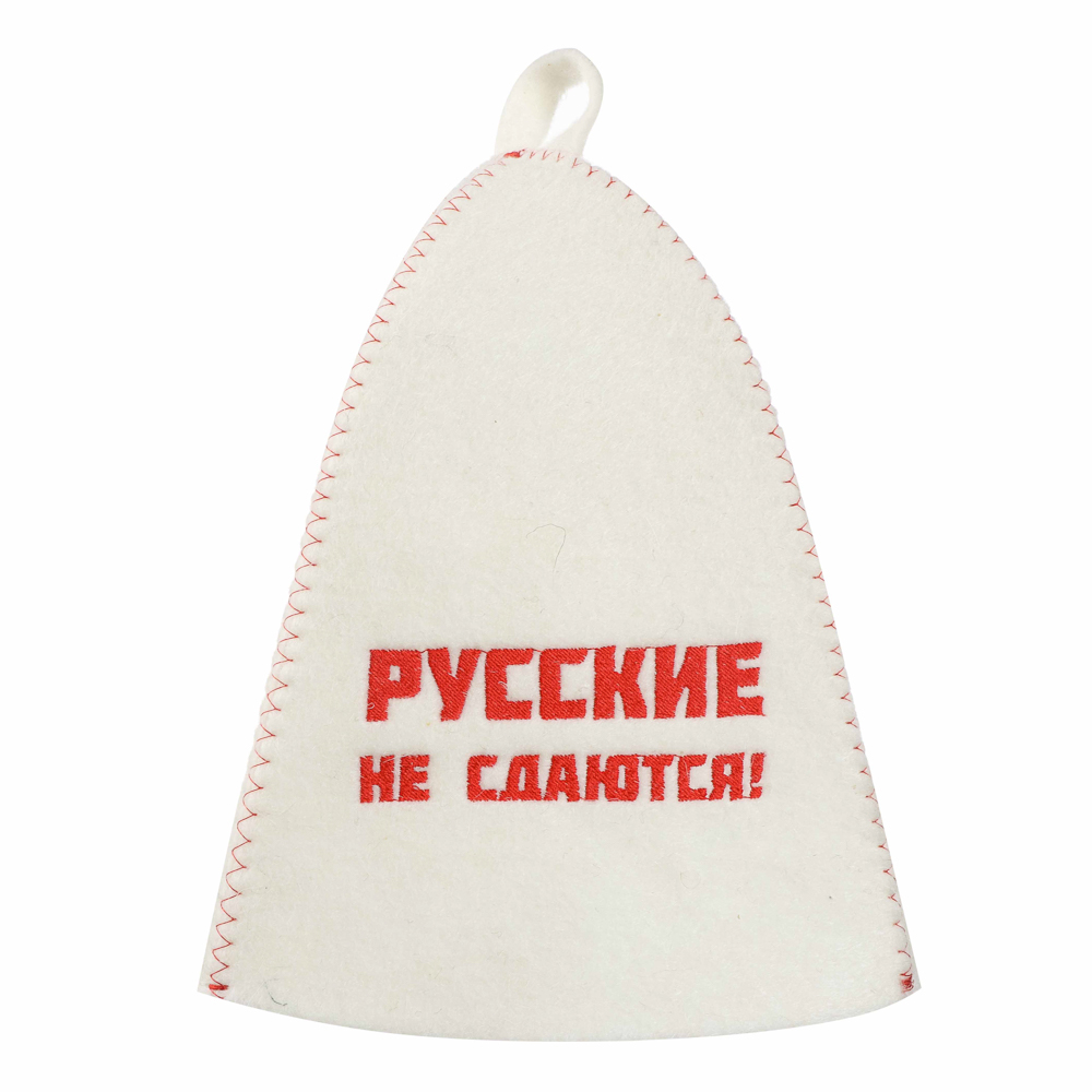 Шапка банная с вышивкой 3 диз. Амонд в асс., войлок серый/белый, арт.№ 364-275