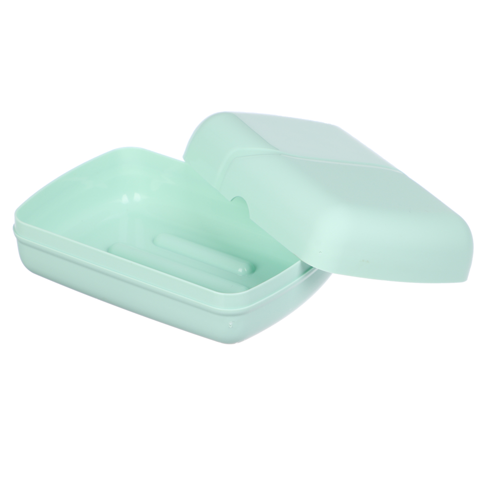 Мыльница, Волна, 77х11х45, пластик, мятный, арт.№ 463-447