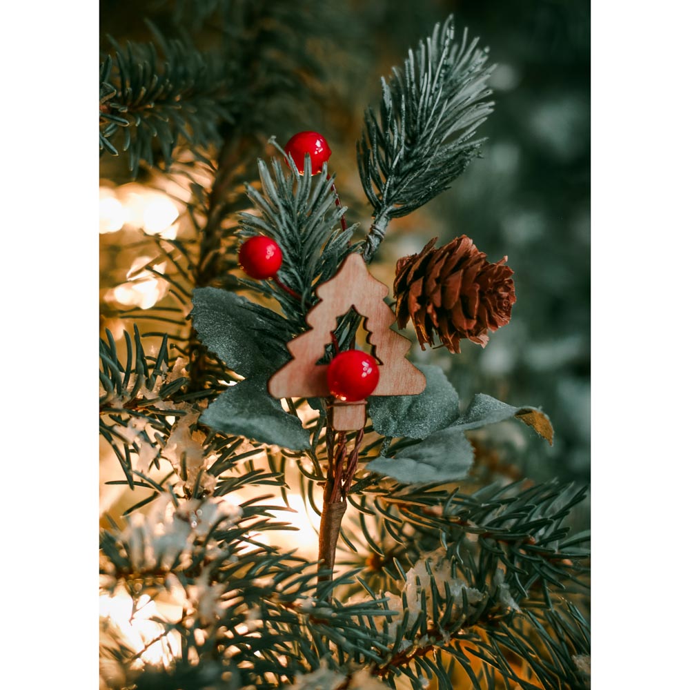 СНОУ БУМ Украшение декоративное в виде веточки, пластик, дерево, 20x10см, 3 вида, арт.№ 353-089