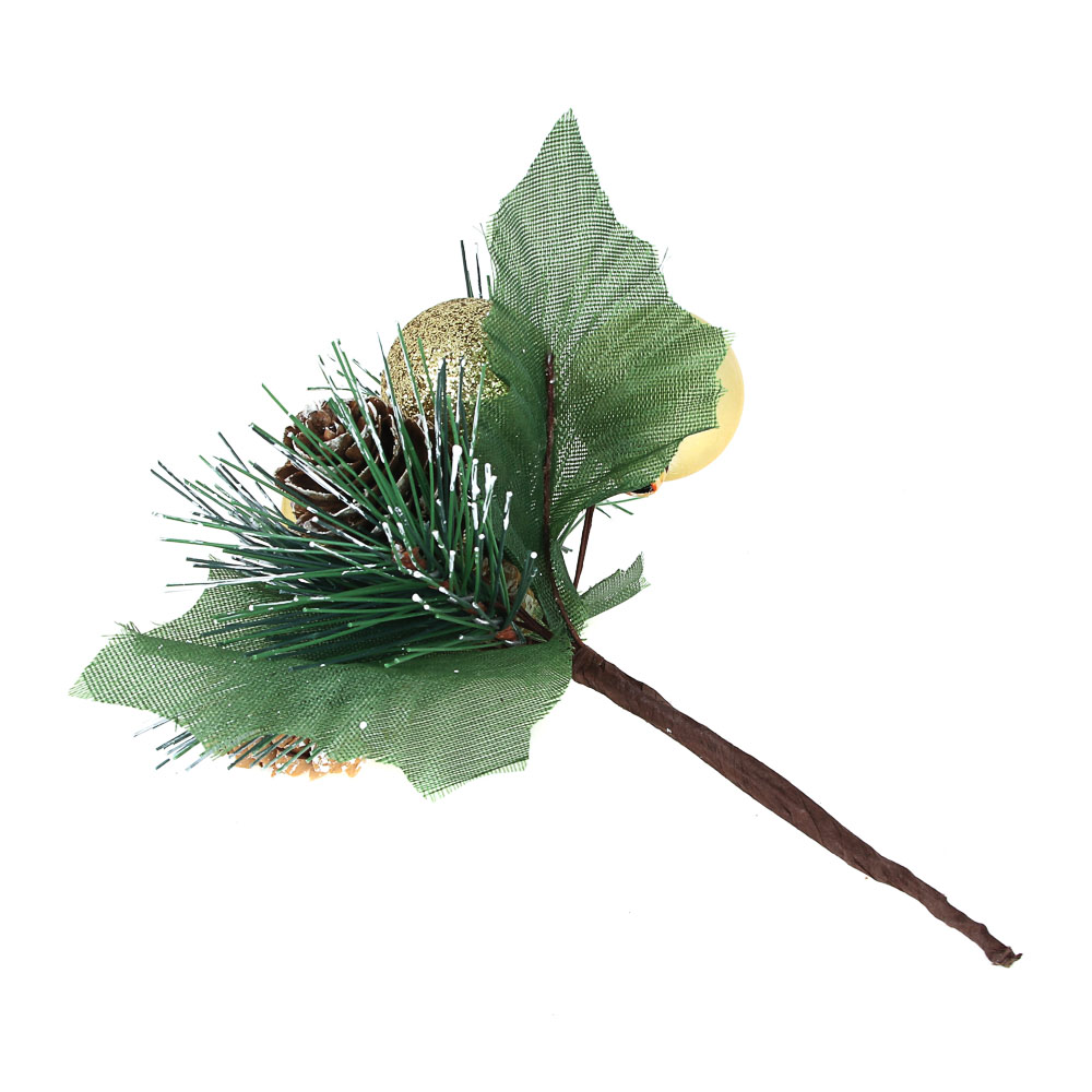 СНОУ БУМ Украшение декоративное в виде веточки, пластик, 15-18см, 6 видов, арт.№ 353-090