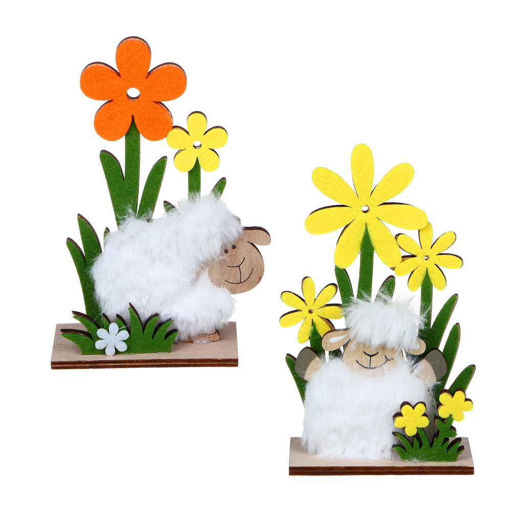 INBLOOM Декор садовый Овечка 16 см, МДФ, 2 дизайна, арт.№ 153-130