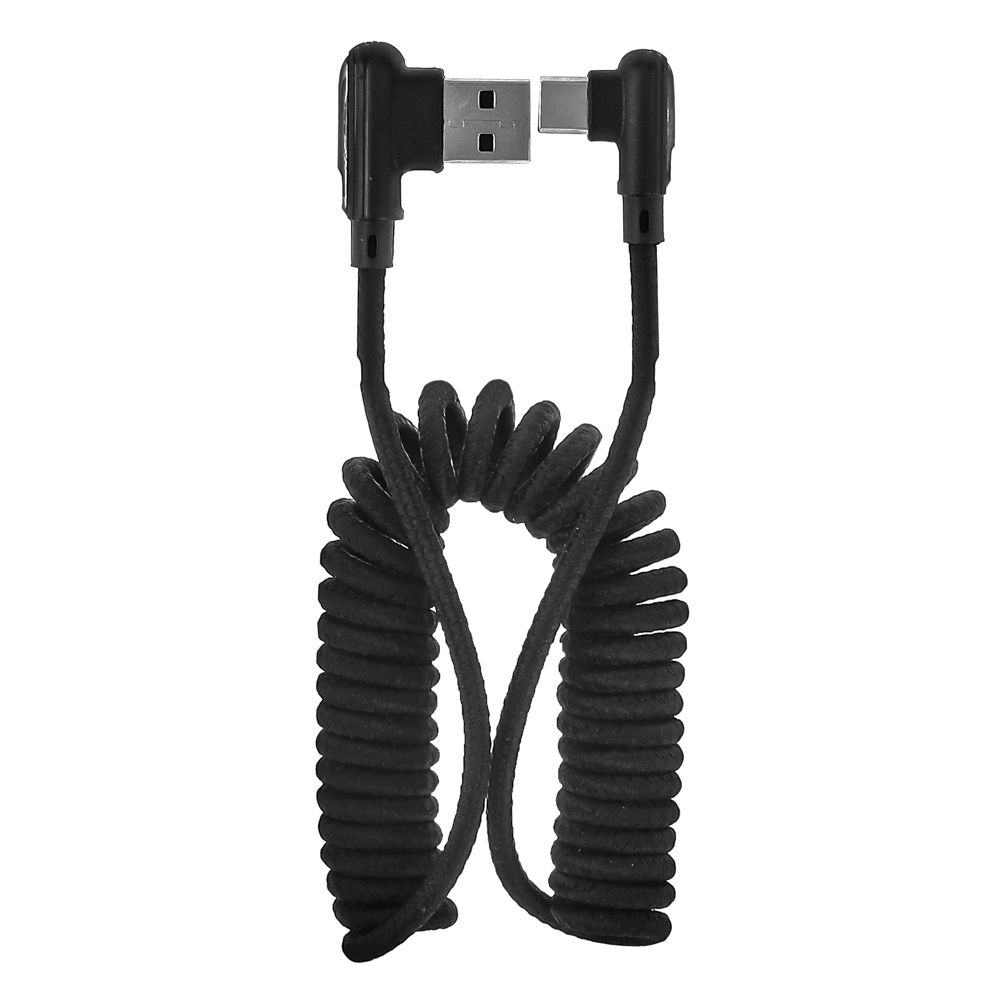 NG Кабель для зарядки Спираль Micro-USB, 2 м, 3A, быстрая зарядка QC3.0, тканевая оплётка, арт.№ 788-042