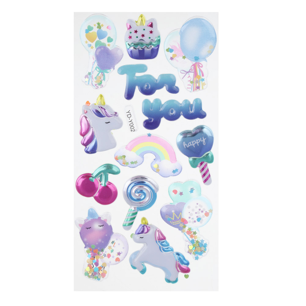 Fntastic Набор наклеек декоративных, 22x9,5 см, объемные перламутовые, Happy Birthday, пластик, 10 дизайнов, арт.№ 503-010