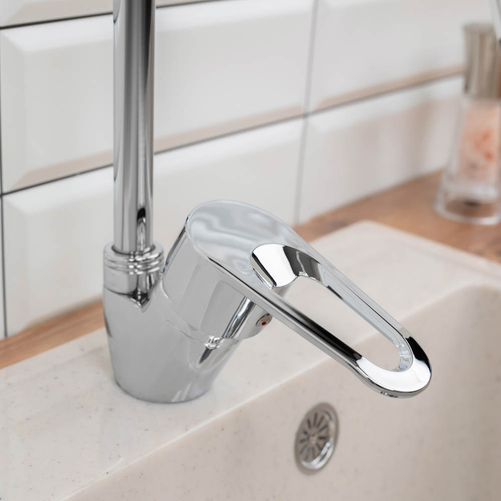 СоюзКран Смеситель для кухни, гибкий излив, керам. картридж 40мм, хром, цинк, SK01-F128, арт.№ 567-079