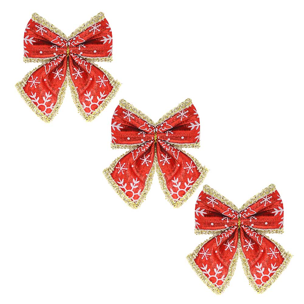 СНОУ БУМ Набор бантов 3 шт, ПВХ, 9х11см, 3 цвета, арт.№ 379-143