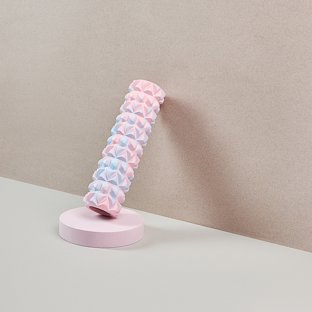 SILAPRO MAX Роллер для миофасциального массажа, сине-розовый, 30х8.5см, EVA, PVC, арт.№ 192-035