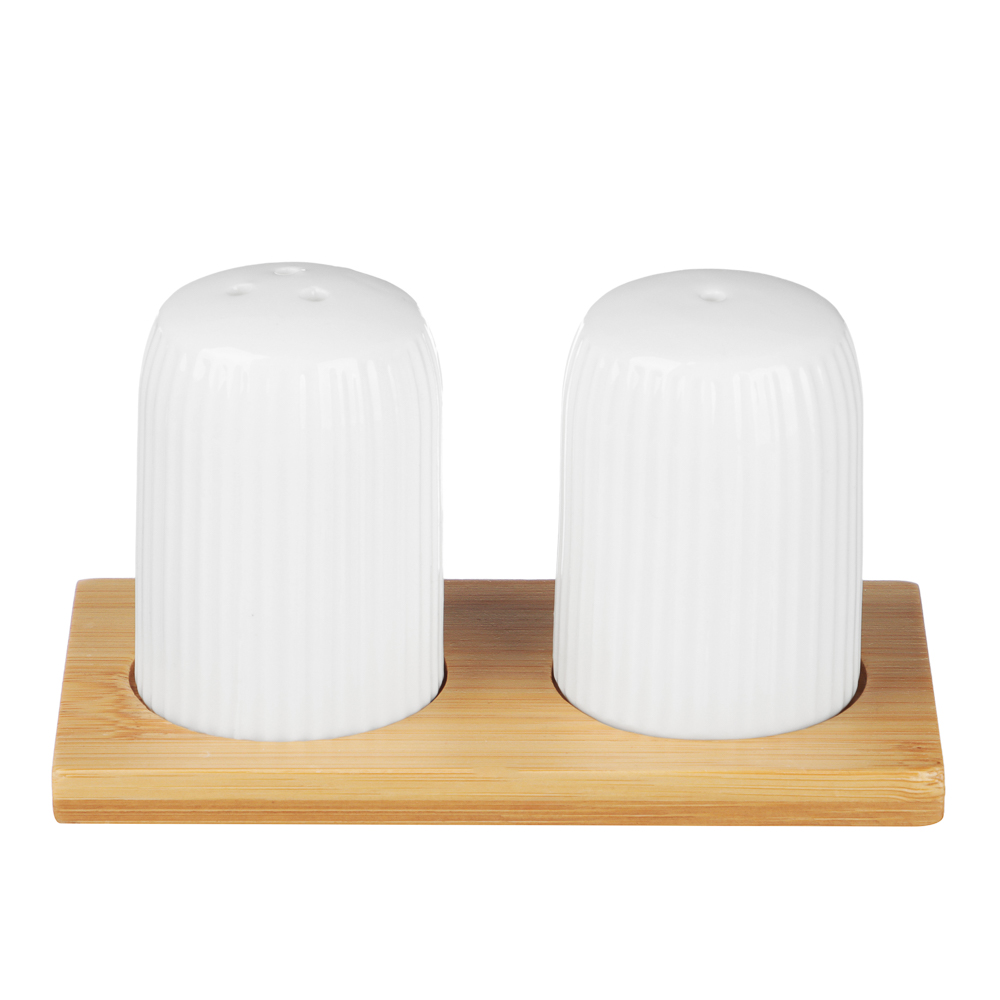 Набор для соли и перца тм MILLIMI, 60 мл × 2, фарфор, бамбук, арт.№ 816-274