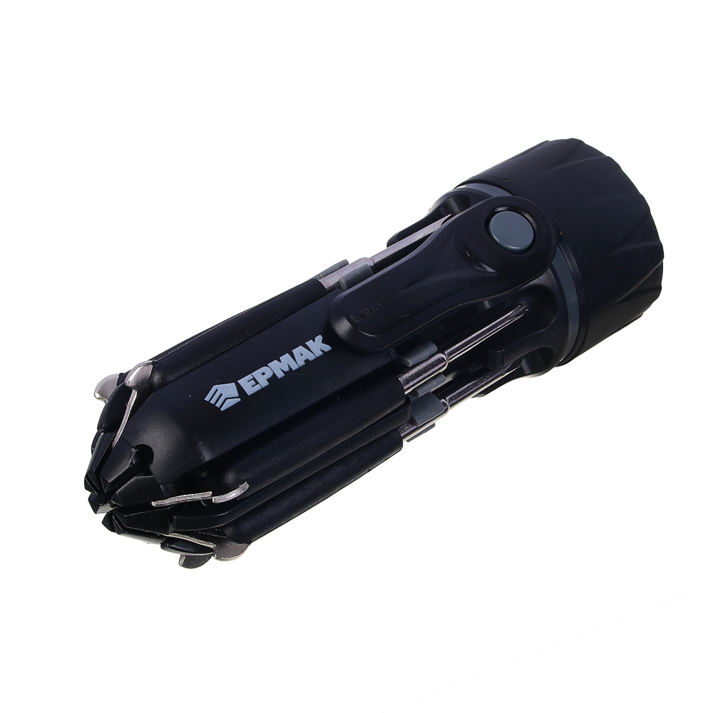 ЕРМАК Фонарь с инструментами, 8 в 1, 2 LED, 2 режима, 3xAAA, пластик, металл, арт.№ 209-002