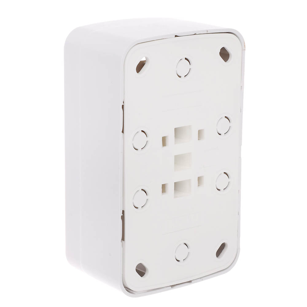 Розетка двойная открытой установки с заз. Intro Polo/Quadro 2х2P+E Schuko 16А-250В, IP20, белая, арт.№ 904-145