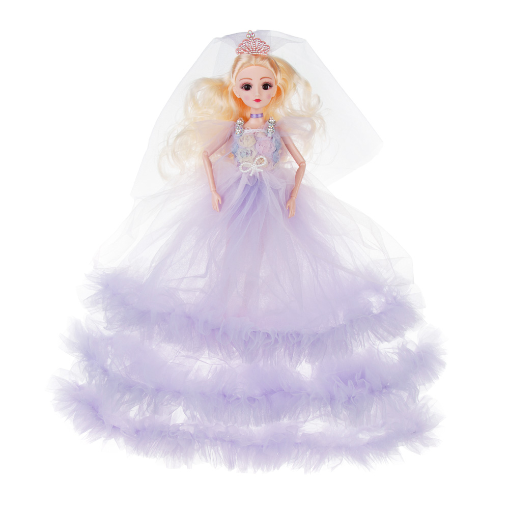 ИГРОЛЕНД Кукла в пышном свадебном наряде, 30см, пластик, полиэстер, 4-8 цветов, арт.№ 267-741
