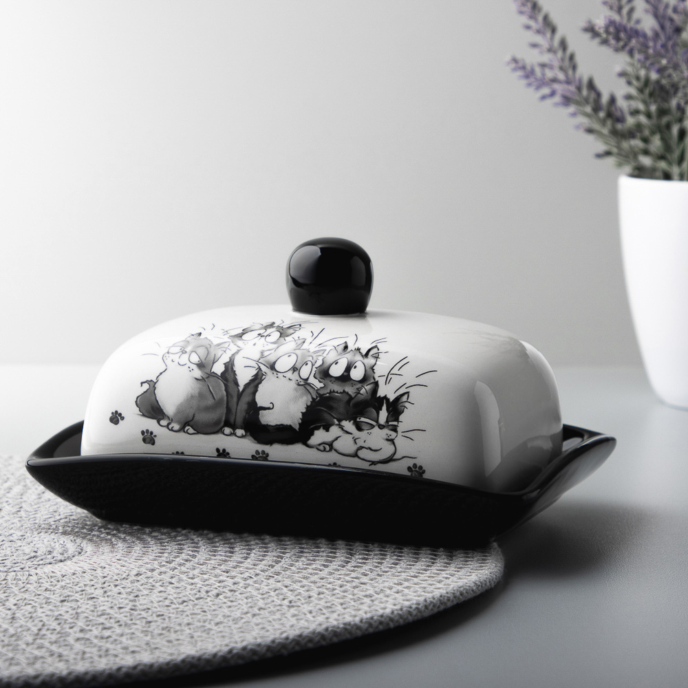 MILLIMI Озорные коты Масленка, 17x12x8см, керамика, арт.№ 824-501