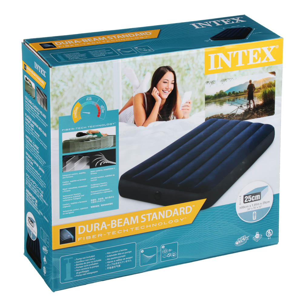 INTEX Матрас надувной CLASSIC DOWNY, 191x99x25см, до 136кг, 64757, арт.№ 108-042
