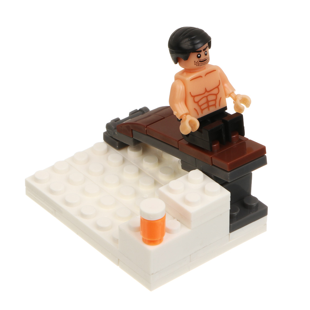 ИГРОЛЕНД Конструктор "Тренажерный зал" 6 в 1, в банке, 6,5х9 см, ABS, 6 видов, арт.№ 265-682