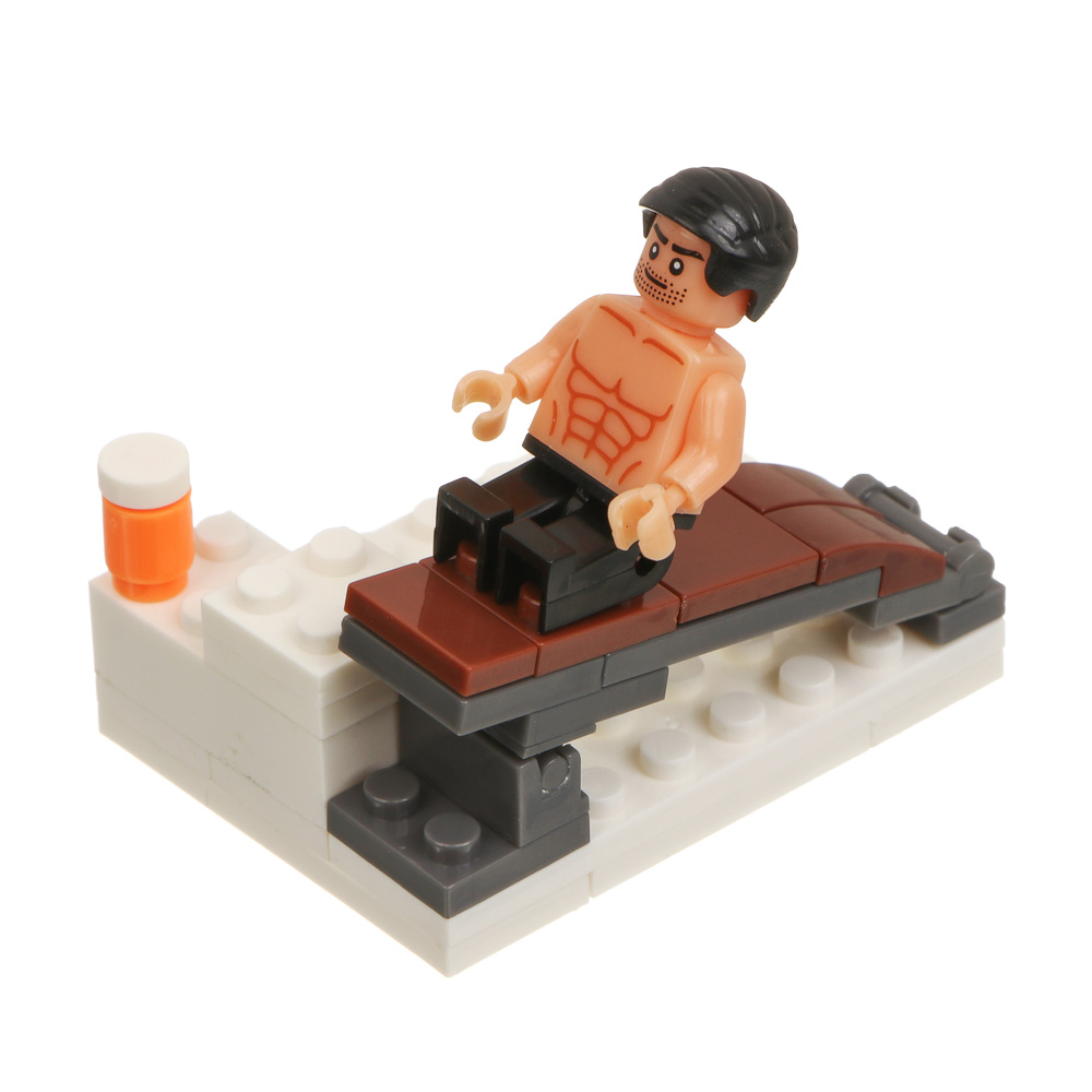 ИГРОЛЕНД Конструктор "Тренажерный зал" 6 в 1, в банке, 6,5х9 см, ABS, 6 видов, арт.№ 265-682