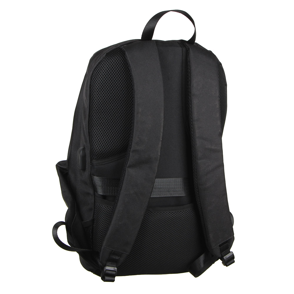 BY Рюкзак подростковый, 49х30х14см, 1 отд., 1 карм., эргономичная спинка, USB, полиэстер, черный, арт.№ 254-379