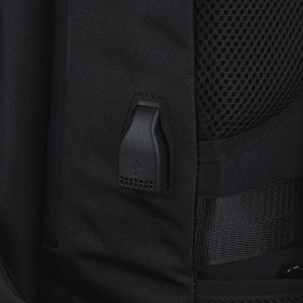 BY Рюкзак подростковый, 49х30х14см, 1 отд., 1 карм., эргономичная спинка, USB, полиэстер, черный, арт.№ 254-379