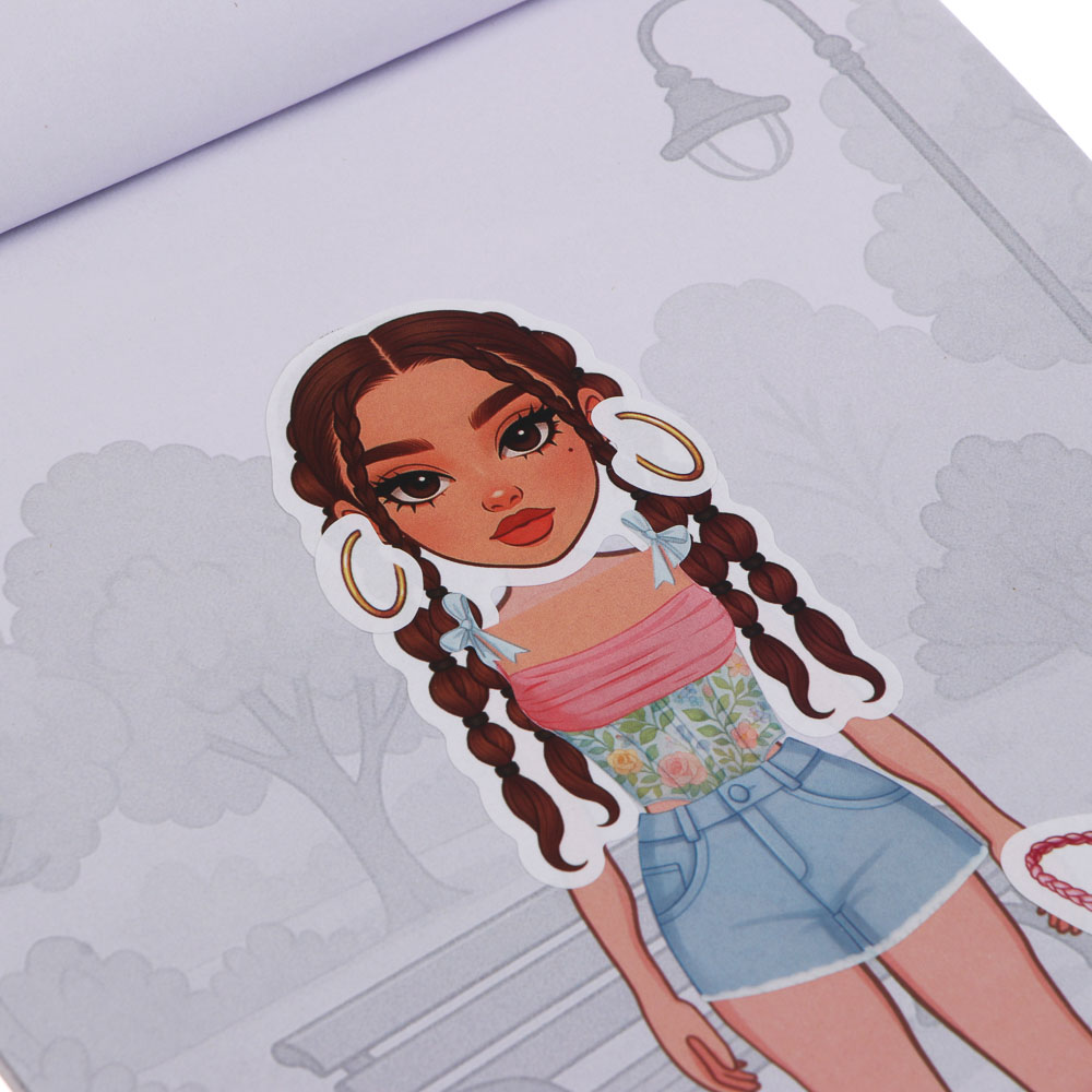 Набор для творчества с наклейками "Я стилист", ХОББИХИТ, бумага, ПВХ, 15х22,5х0,2см, 4-6 дизайнов, арт.№ 284-330