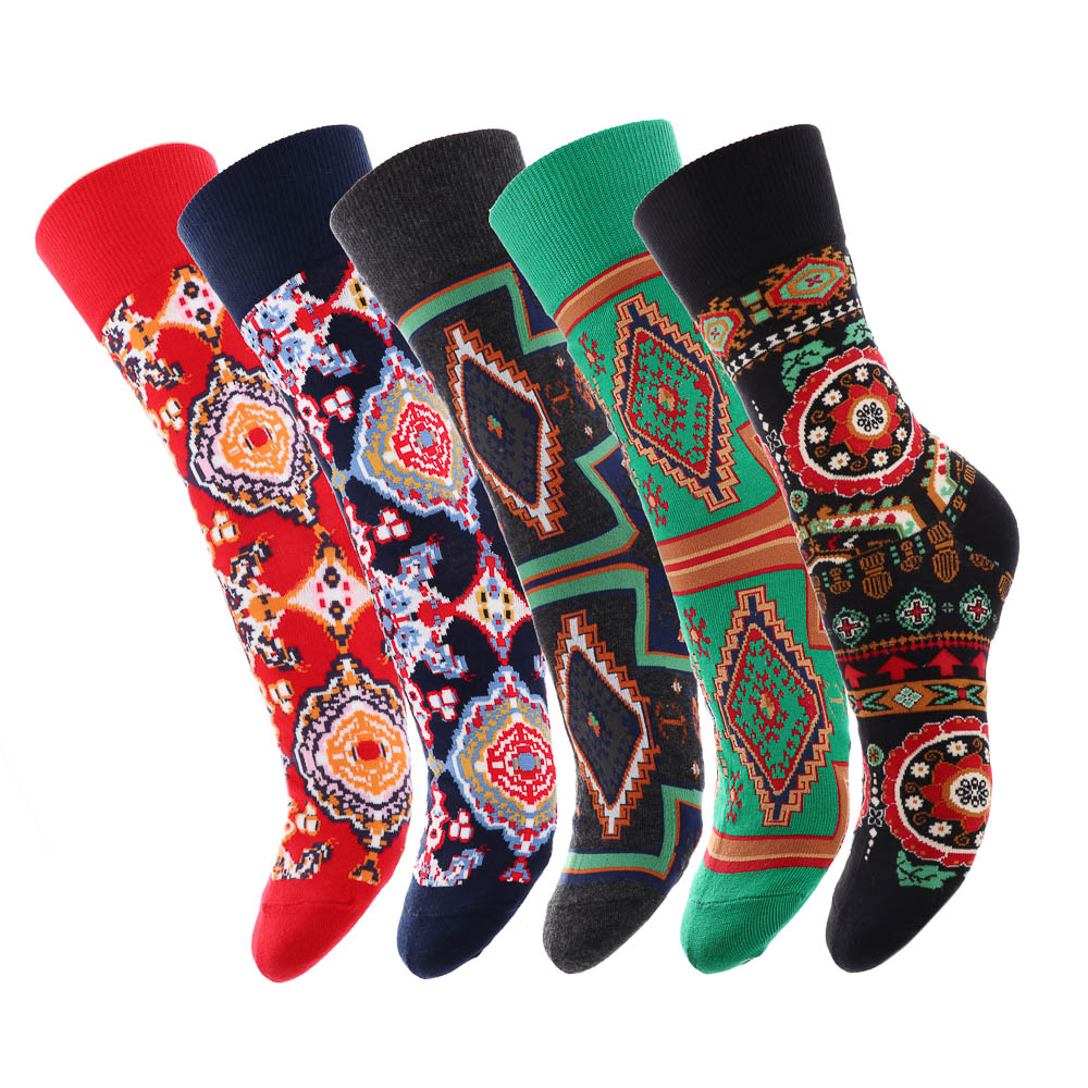 Носки универсальные с рисунком, тм Turkan, р. 40-46, 90% хлопок, 8%п/а, 2% эластан, разноцветные, арт.№ 019-580