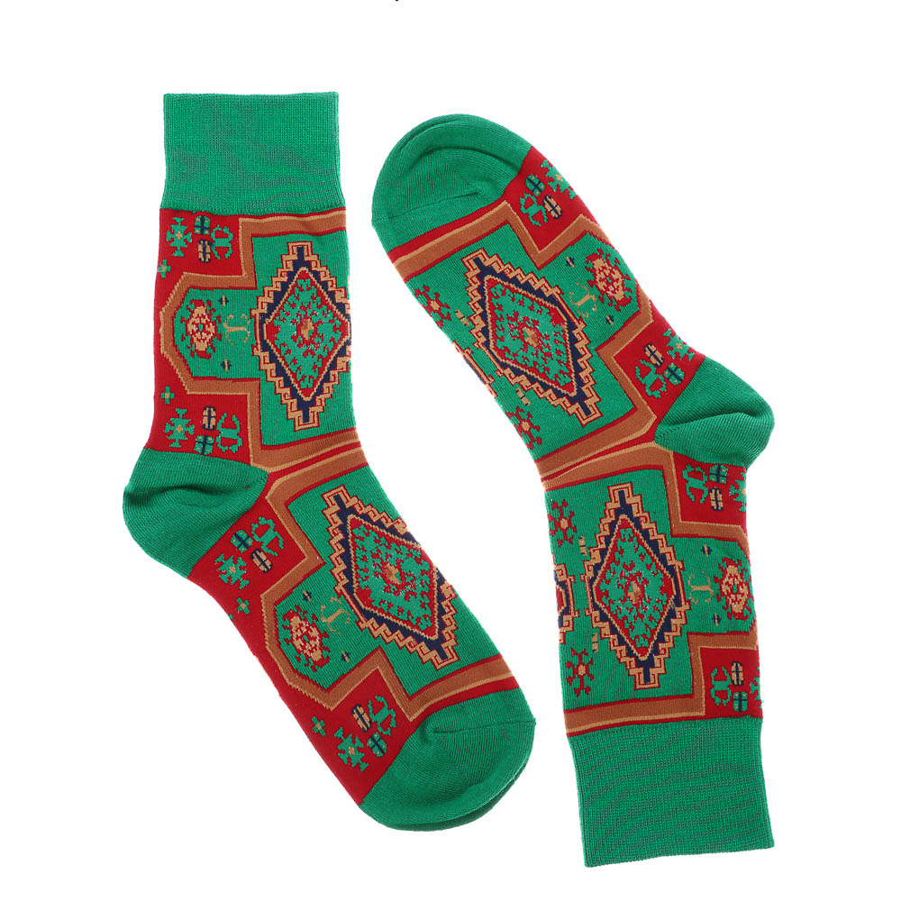 Носки универсальные с рисунком, тм Turkan, р. 40-46, 90% хлопок, 8%п/а, 2% эластан, разноцветные, арт.№ 019-580