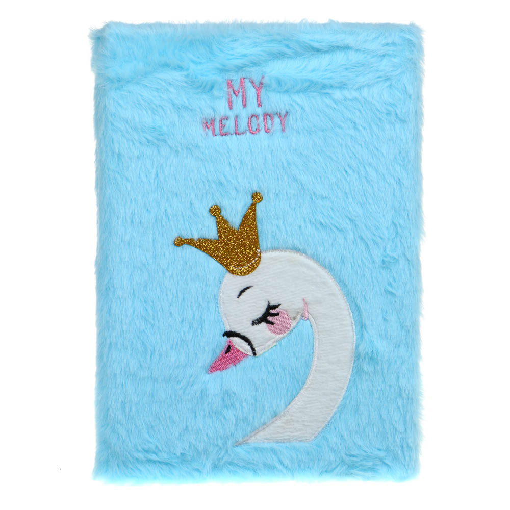 ЦАРЕВНА ЛЕБЕДЬ Записная книжка, 15х22см, 80 листов, твердая обложка из плюша, вышивка, арт.№ 524-227