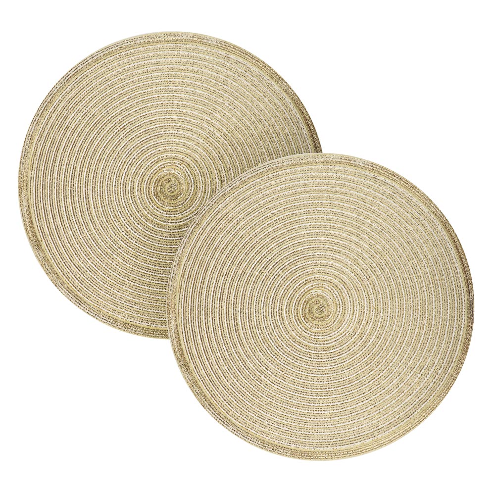 BY COLLECTION Black Line Набор салфеток сервировочных, d38см, 100% ПЭТ, 2шт, арт.№ 890-368