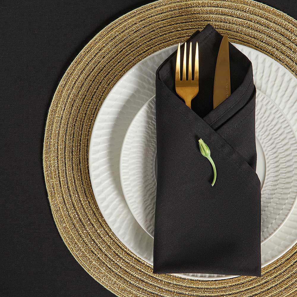 BY COLLECTION Black Line Набор салфеток сервировочных, d38см, 100% ПЭТ, 2шт, арт.№ 890-368