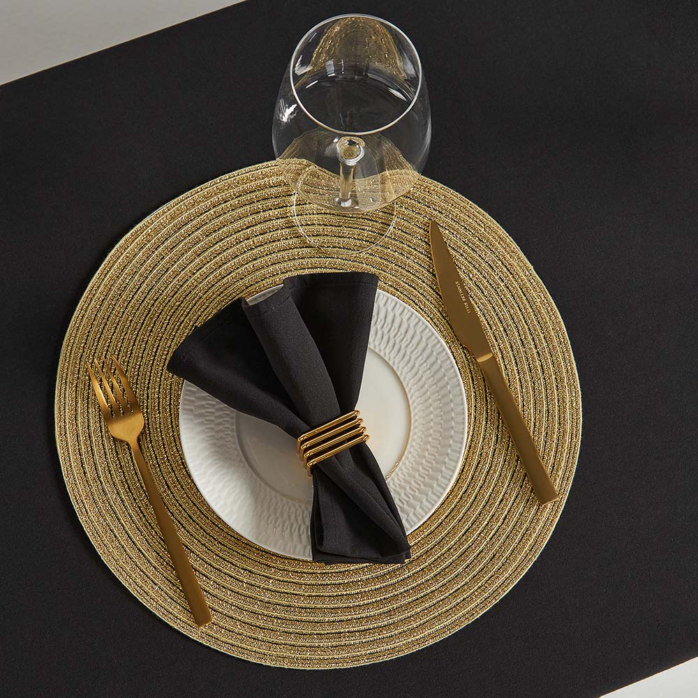 BY COLLECTION Black Line Набор салфеток сервировочных, d38см, 100% ПЭТ, 2шт, арт.№ 890-368