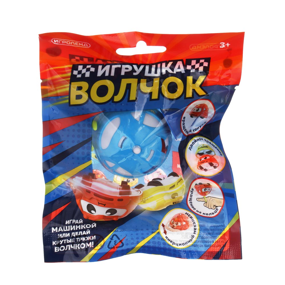 ИГРОЛЕНД Игрушка волчок, 11,6х14,4см, ABS, микс, арт.№ 295-296