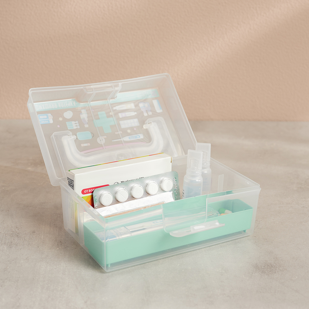 Бокс-аптечка универсальный для хранения мелочей 170х108х78мм, арт.№ 414-109