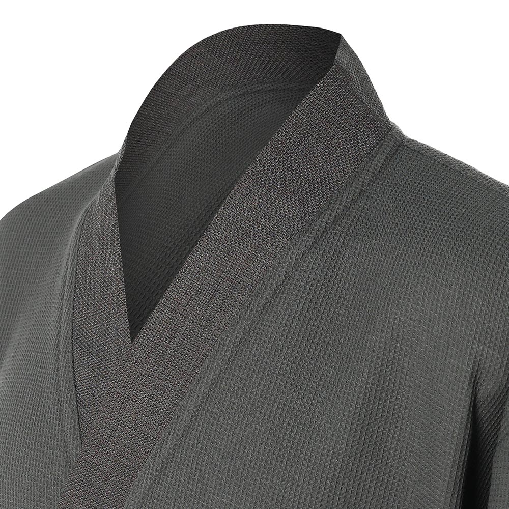 BY COLLECTION Халат мужской вафельный, size L, 90% хлопок, 10% полиэстер, графит, арт.№ 482-615