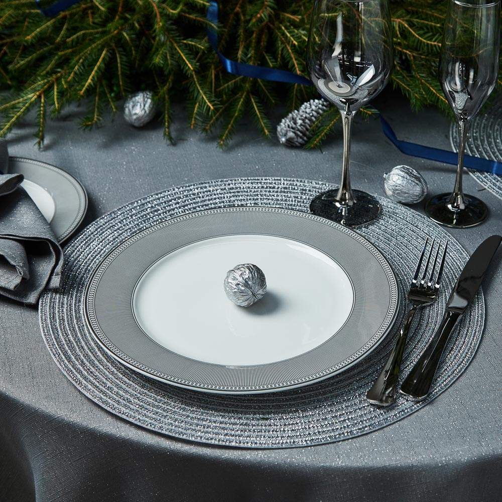 BY COLLECTION Сильвер Тарелка подстановочная, 26,5см, костяной фарфор, арт.№ 820-771