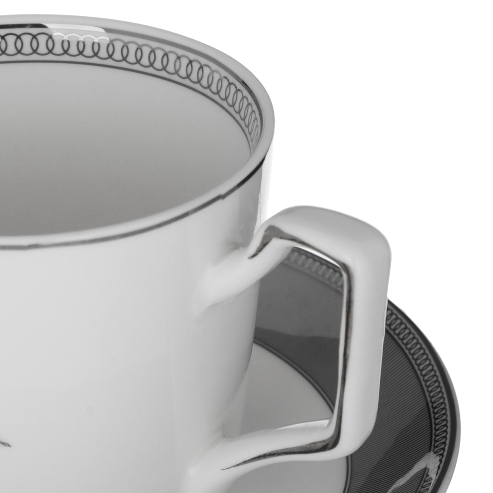 BY COLLECTION Сильвер Набор чайный 2 пр., 260мл, 15см, костяной фарфор, подарочная упаковка, арт.1, арт.№ 820-775