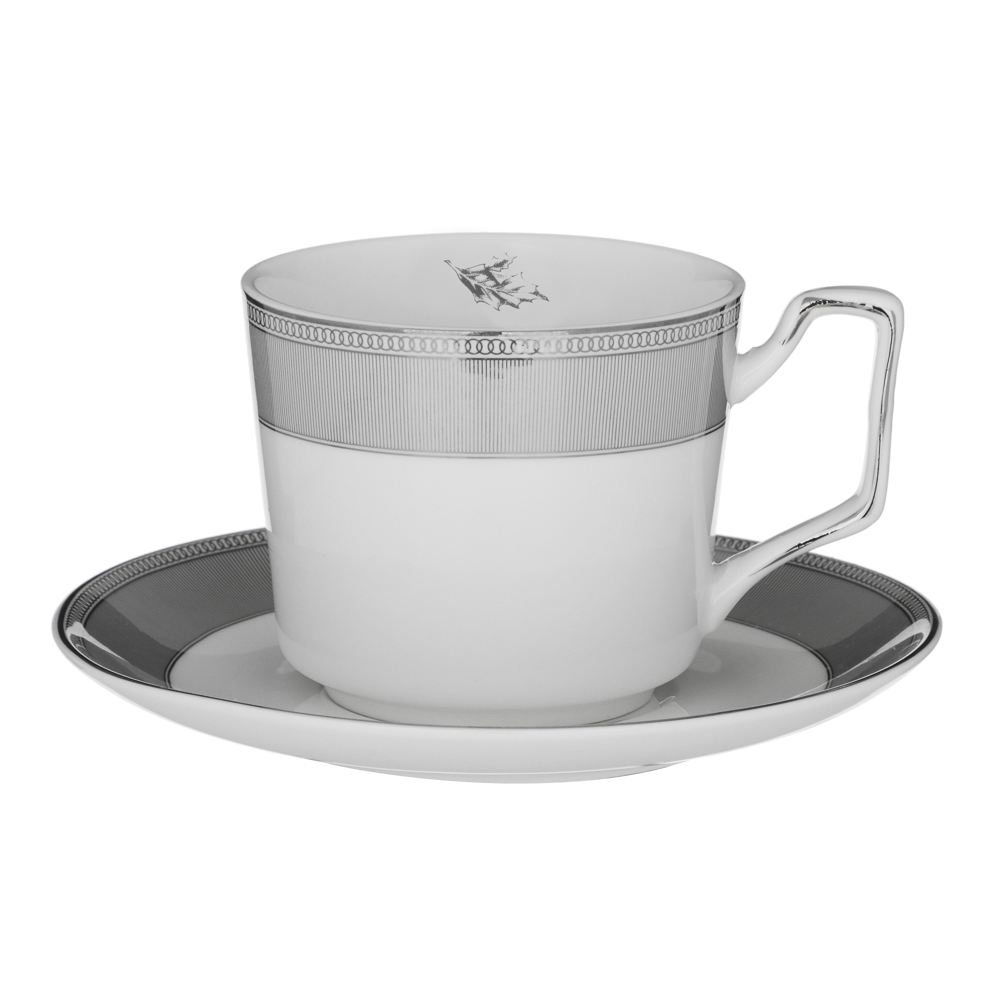 BY COLLECTION Сильвер Набор чайный 2 пр., 260мл, 15см, костяной фарфор, подарочная упаковка, арт.2, арт.№ 820-776