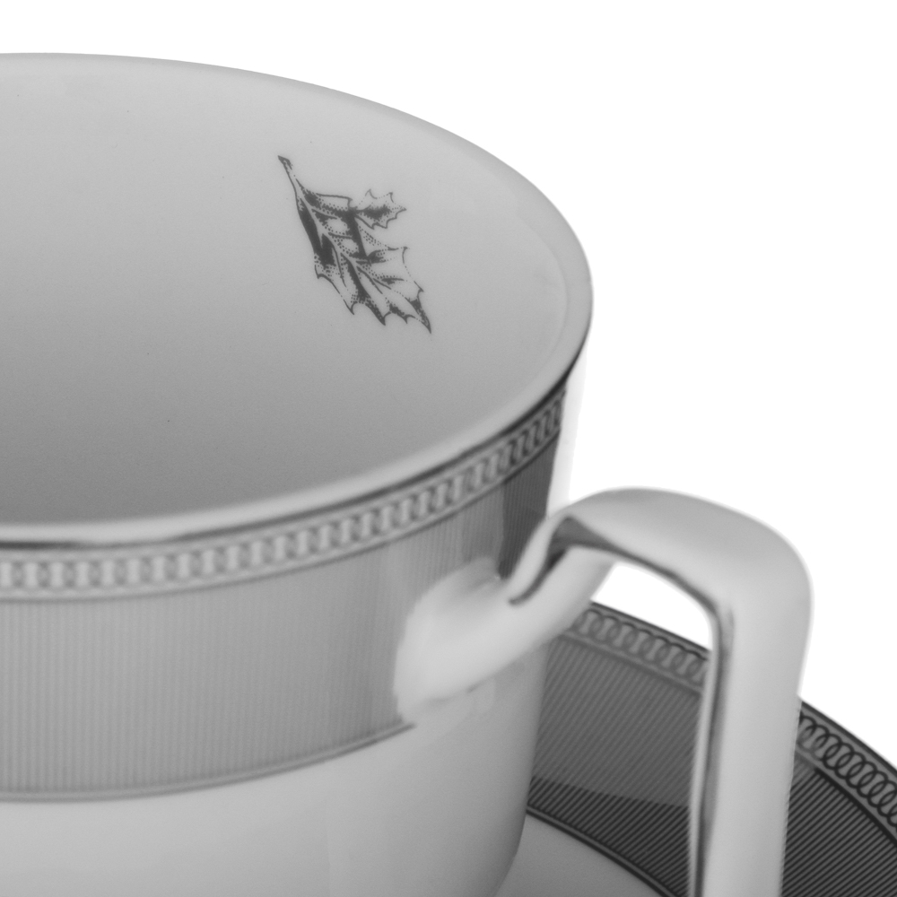 BY COLLECTION Сильвер Набор чайный 2 пр., 260мл, 15см, костяной фарфор, подарочная упаковка, арт.2, арт.№ 820-776