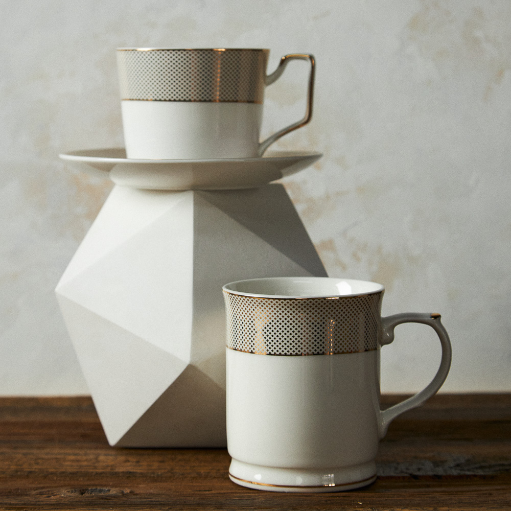 MILLIMI Голд Кружка 400мл, костяной фарфор, арт.№ 802-124