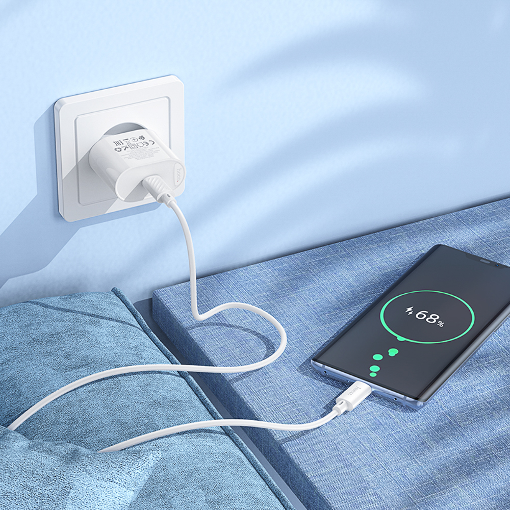 Сетевое зарядное устройство hoco. модель C109A, USB-С PD 20W, цвет: белый, арт.№ 916-278