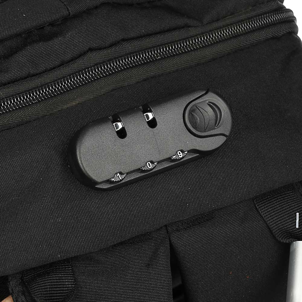 Рюкзак подростковый, 42x29x11см, ПЭ, 2отд,1карм, спинка с эргон.элем,мет.ручка,код.замок,USB,черный, арт.№ 254-348