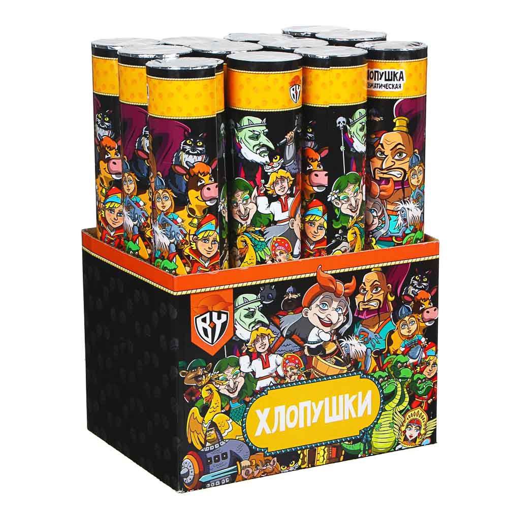 BY Сказки Хлопушка 30см, пневматическая, бумага, конфетти, арт.№ 585-021