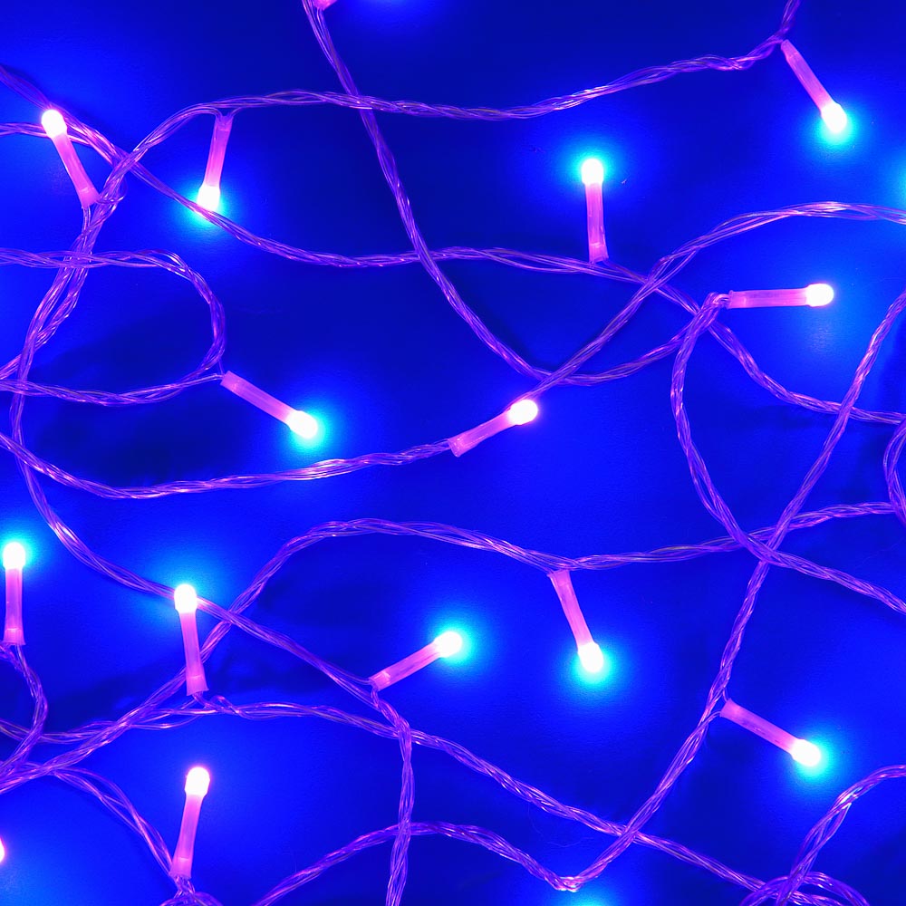 Гирлянда вьюн 20 м СНОУ БУМ, 120 LED ламп, розовое свечение (8 режимов), ПВХ прозрачный, 220В, арт.№ 384-193