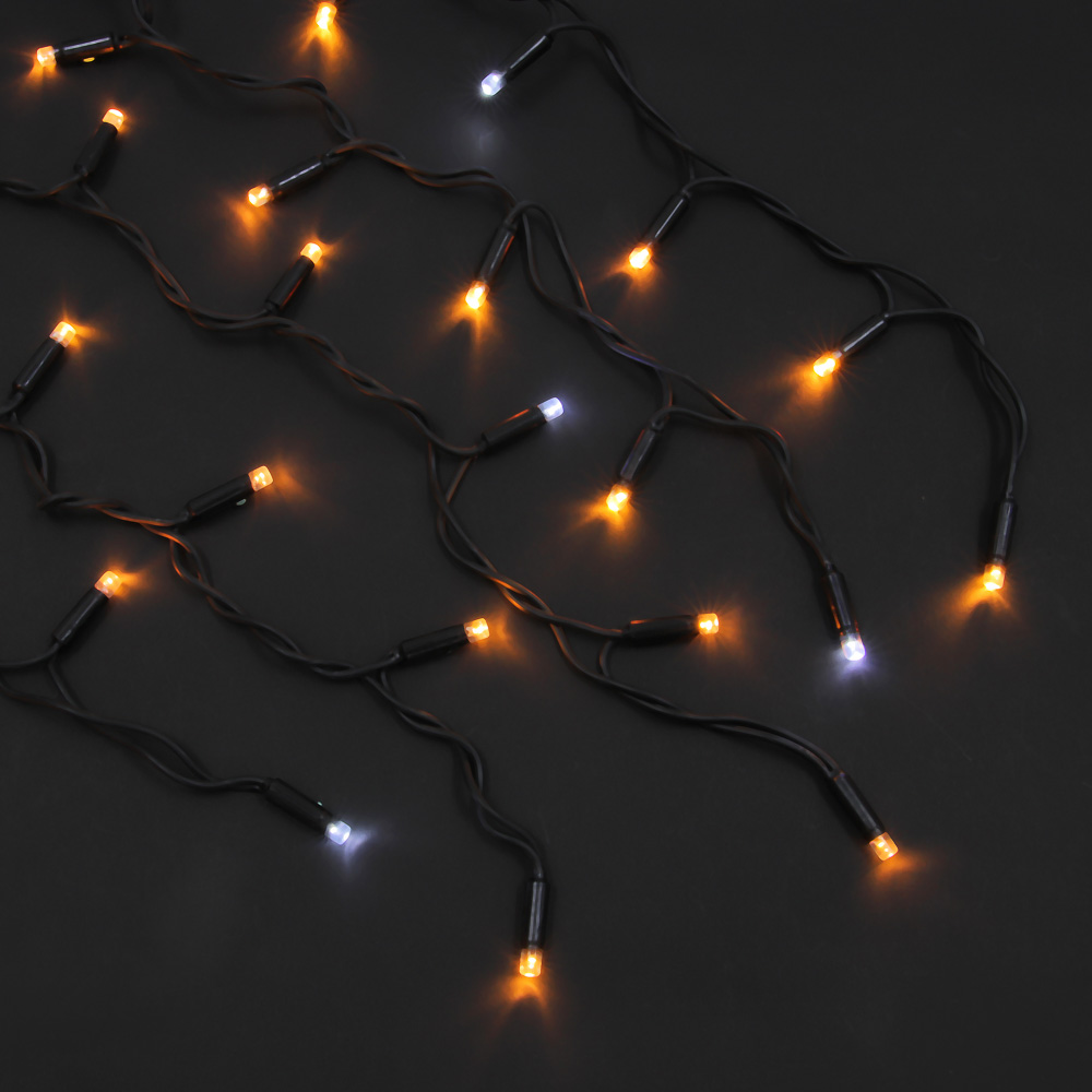 Гирлянда уличная бахрома 3х0,5 м BY, 100 LED ламп, свечение шампань, мерцание, ПВХ черный, коннектор, 220В, арт.№ 351-536